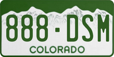 CO license plate 888DSM