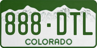CO license plate 888DTL