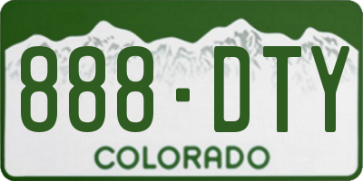 CO license plate 888DTY