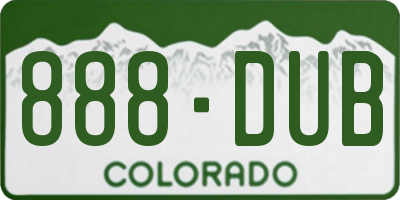 CO license plate 888DUB