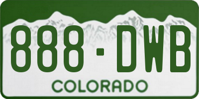 CO license plate 888DWB