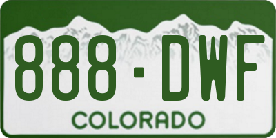 CO license plate 888DWF