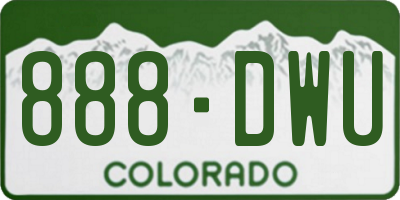 CO license plate 888DWU