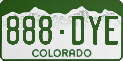 CO license plate 888DYE