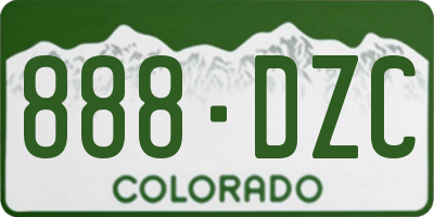 CO license plate 888DZC