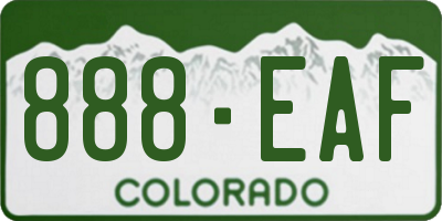 CO license plate 888EAF