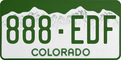 CO license plate 888EDF