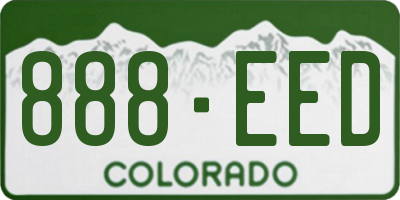 CO license plate 888EED