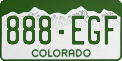 CO license plate 888EGF