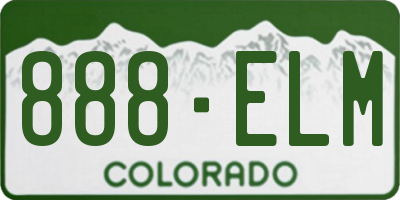 CO license plate 888ELM