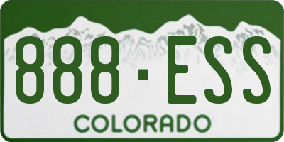 CO license plate 888ESS
