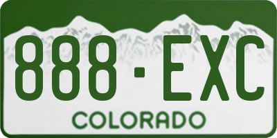 CO license plate 888EXC