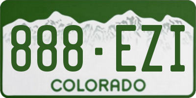 CO license plate 888EZI