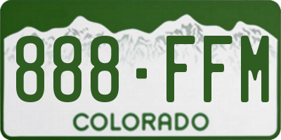 CO license plate 888FFM