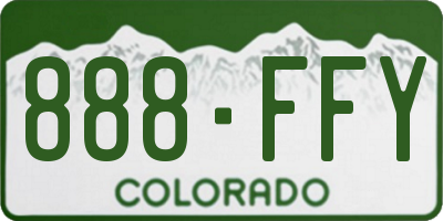 CO license plate 888FFY