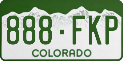 CO license plate 888FKP