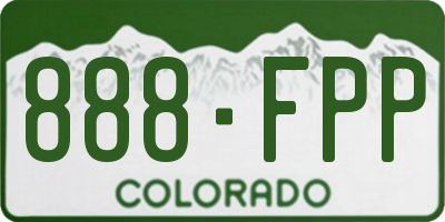 CO license plate 888FPP