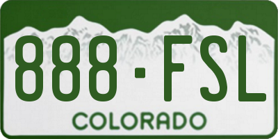 CO license plate 888FSL