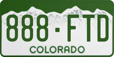 CO license plate 888FTD