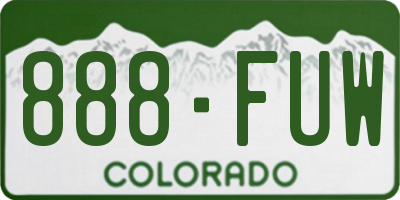 CO license plate 888FUW
