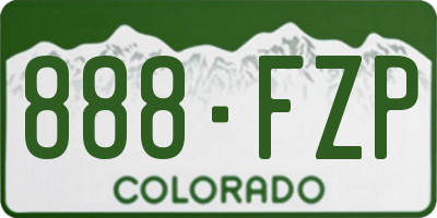 CO license plate 888FZP