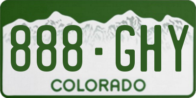 CO license plate 888GHY