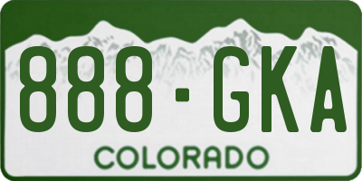 CO license plate 888GKA