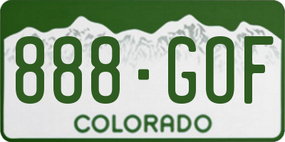 CO license plate 888GOF
