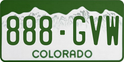 CO license plate 888GVW