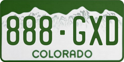 CO license plate 888GXD