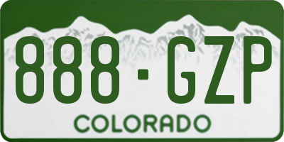 CO license plate 888GZP