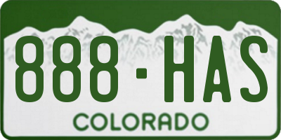 CO license plate 888HAS