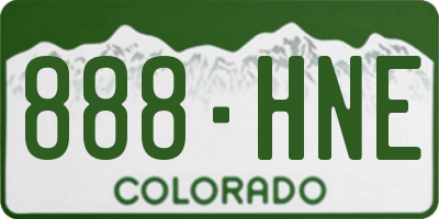 CO license plate 888HNE