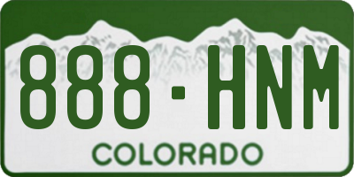 CO license plate 888HNM