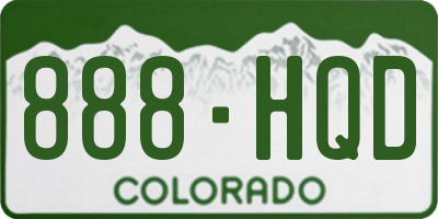 CO license plate 888HQD
