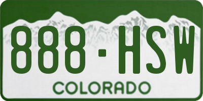 CO license plate 888HSW
