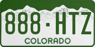 CO license plate 888HTZ