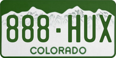 CO license plate 888HUX