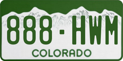 CO license plate 888HWM