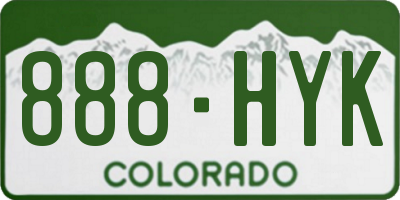 CO license plate 888HYK