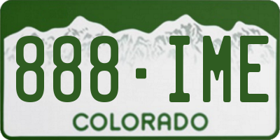 CO license plate 888IME