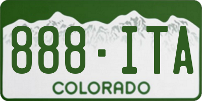 CO license plate 888ITA