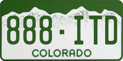 CO license plate 888ITD