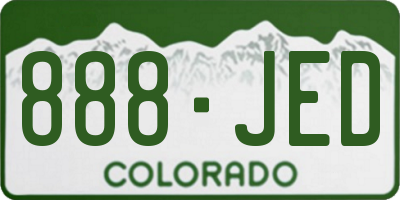 CO license plate 888JED
