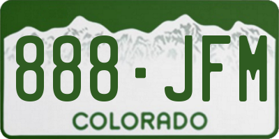 CO license plate 888JFM