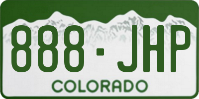 CO license plate 888JHP