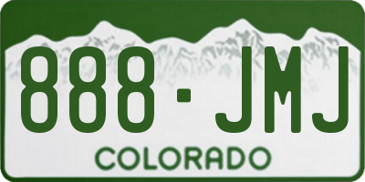CO license plate 888JMJ