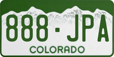 CO license plate 888JPA