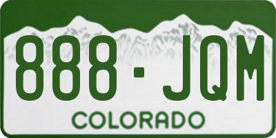 CO license plate 888JQM