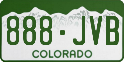 CO license plate 888JVB